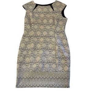 Black and White Sleeveless Sheath Mini Dress